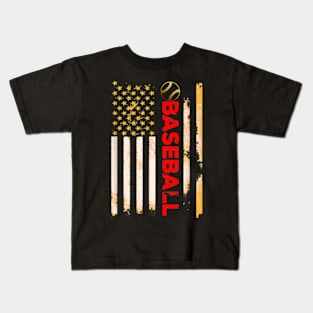 Lover American Flag Baseball Team Gift Kids T-Shirt